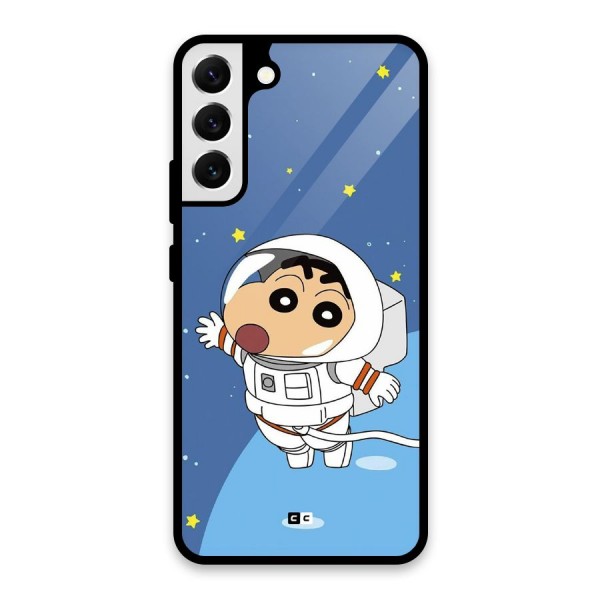 Astronaut Shinchan Glass Back Case for Galaxy S22 Plus 5G