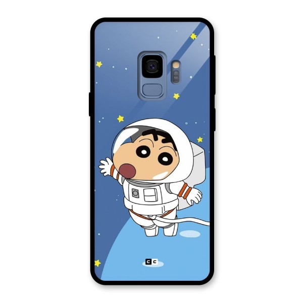 Astronaut Shinchan Glass Back Case for Galaxy S9