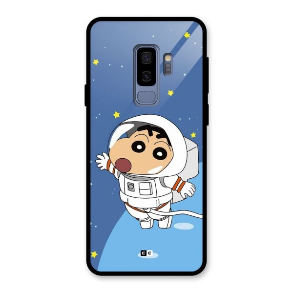 Astronaut Shinchan Glass Back Case for Galaxy S9 Plus