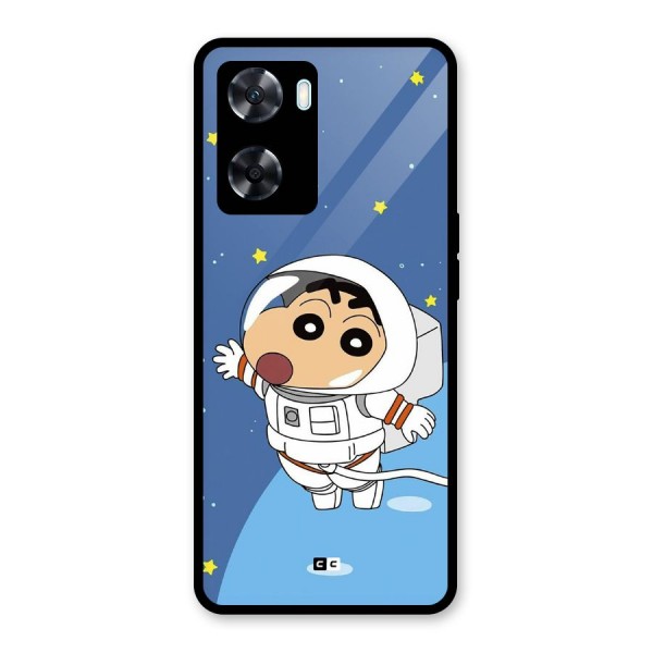 Astronaut Shinchan Glass Back Case for Oppo A77s