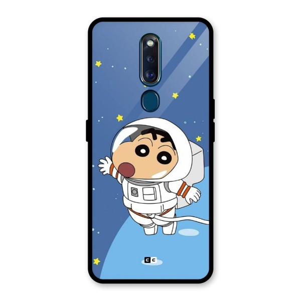 Astronaut Shinchan Glass Back Case for Oppo F11 Pro