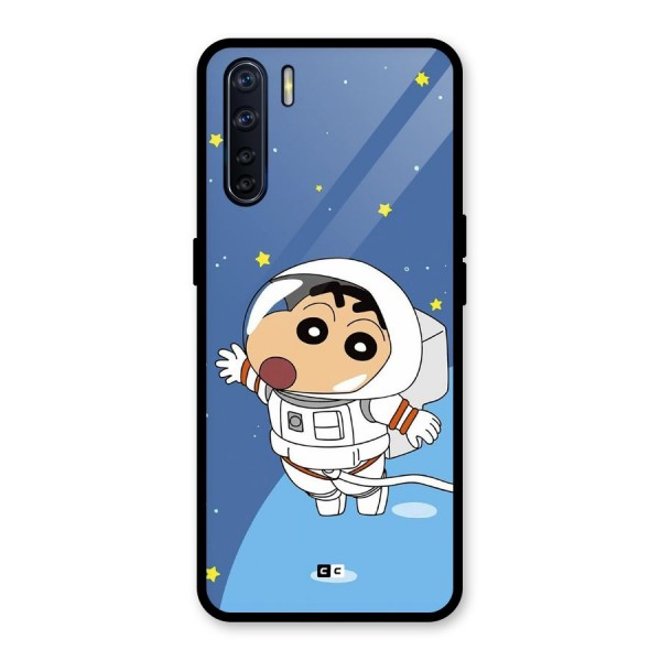 Astronaut Shinchan Glass Back Case for Oppo F15