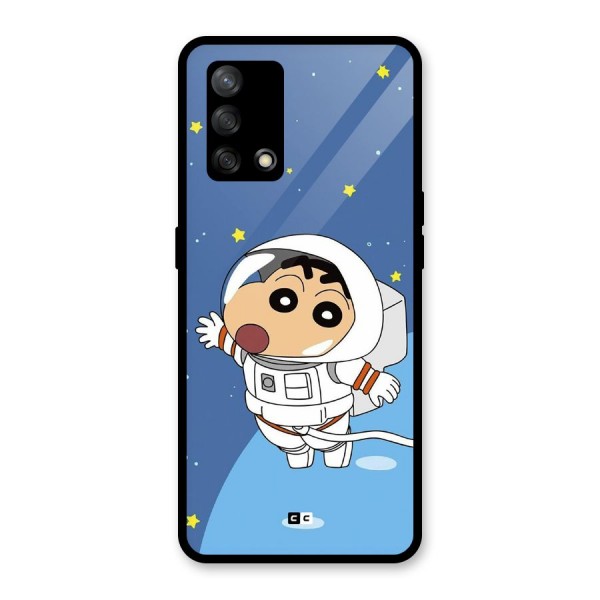 Astronaut Shinchan Glass Back Case for Oppo F19