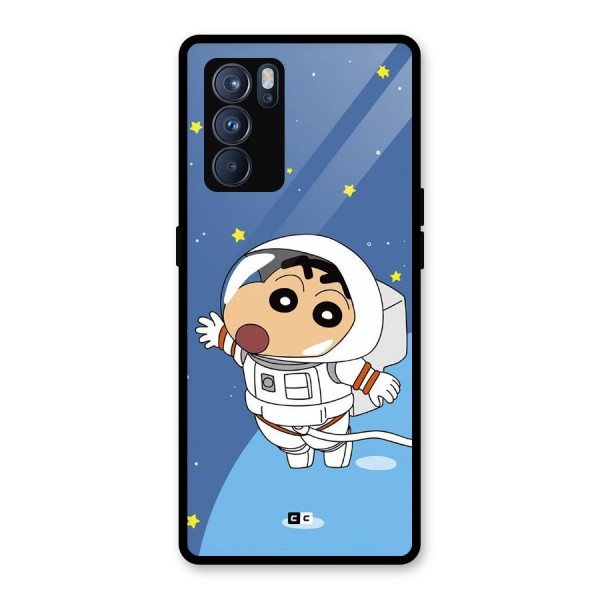 Astronaut Shinchan Glass Back Case for Oppo Reno6 Pro 5G