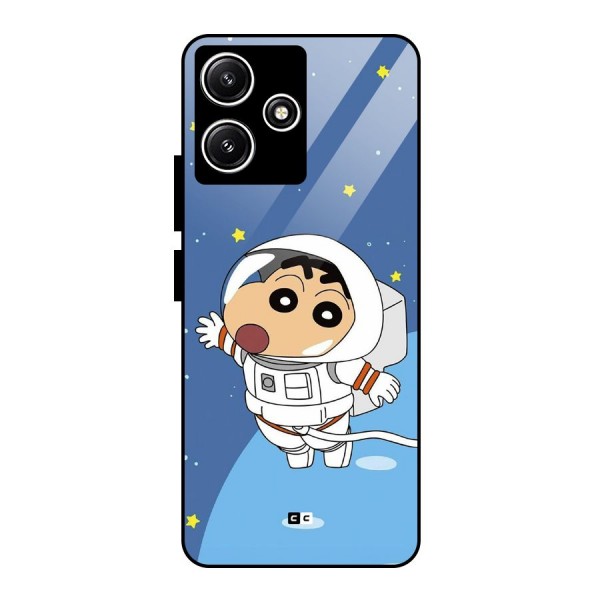 Astronaut Shinchan Glass Back Case for Poco M6 Pro