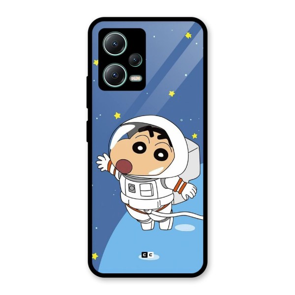 Astronaut Shinchan Glass Back Case for Poco X5