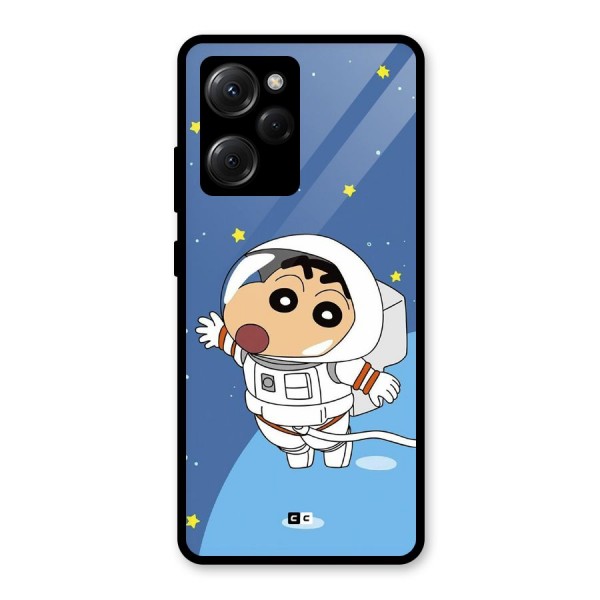 Astronaut Shinchan Glass Back Case for Poco X5 Pro