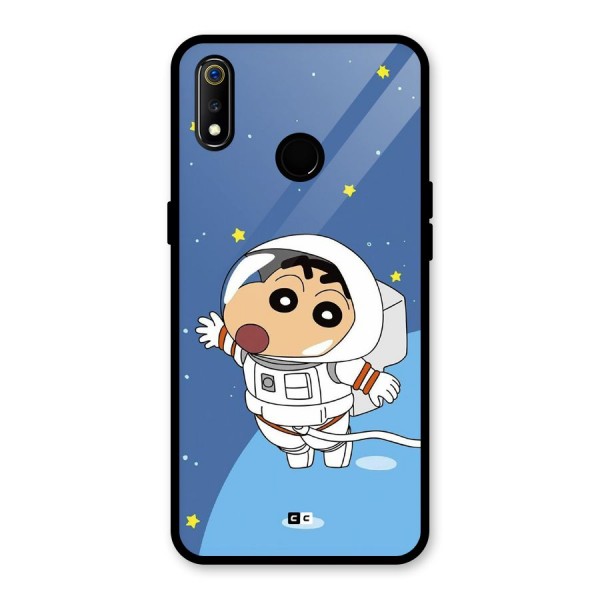 Astronaut Shinchan Glass Back Case for Realme 3