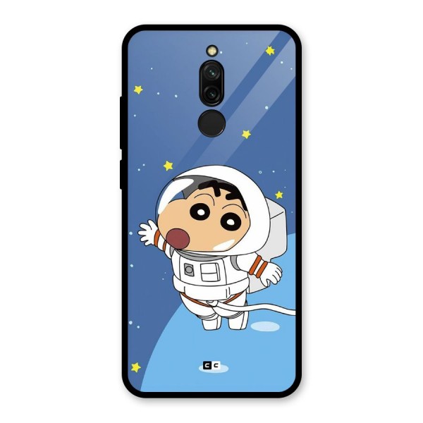 Astronaut Shinchan Glass Back Case for Redmi 8