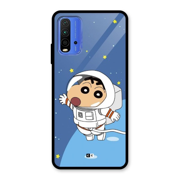 Astronaut Shinchan Glass Back Case for Redmi 9 Power