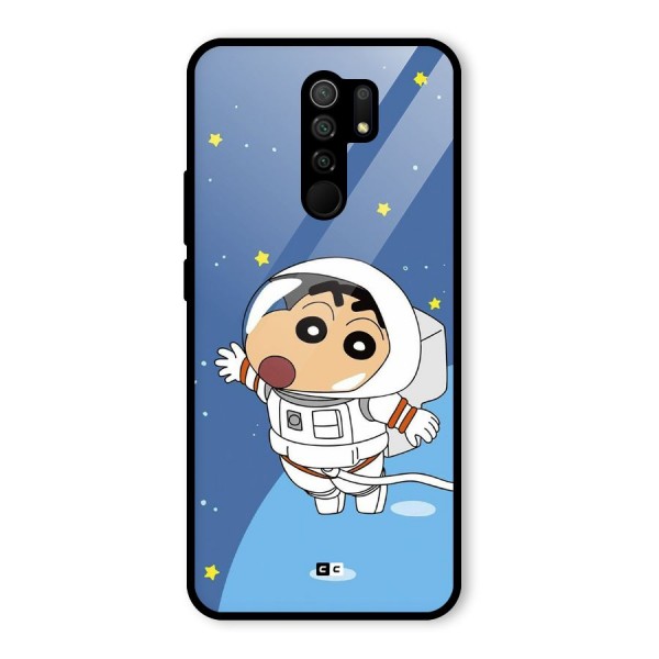 Astronaut Shinchan Glass Back Case for Redmi 9 Prime