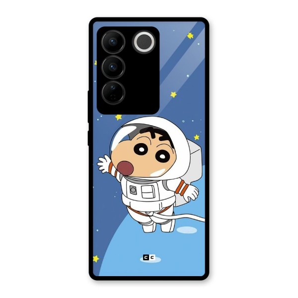 Astronaut Shinchan Glass Back Case for Vivo V27