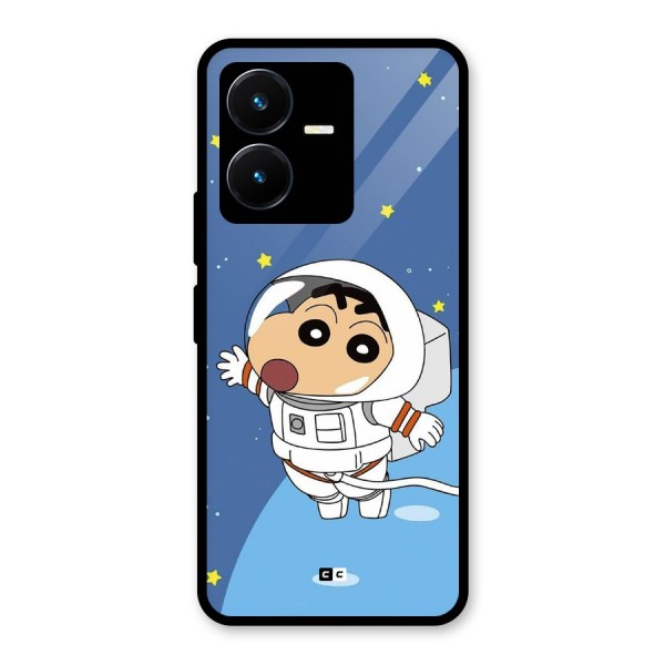 Astronaut Shinchan Glass Back Case for Vivo Y22