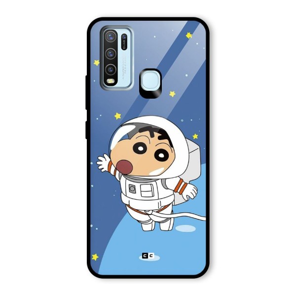 Astronaut Shinchan Glass Back Case for Vivo Y30