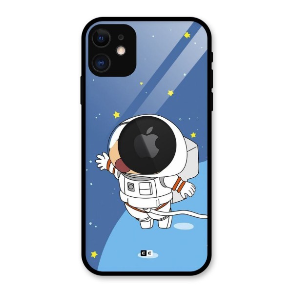 Astronaut Shinchan Glass Back Case for iPhone 11 Logo Cut