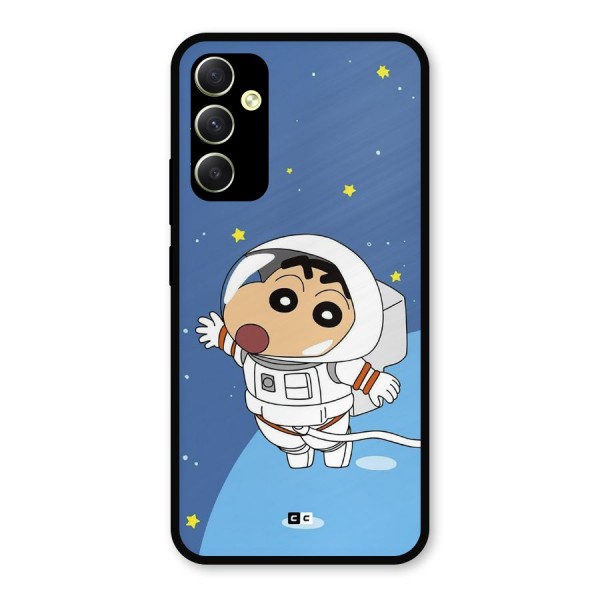 Astronaut Shinchan Metal Back Case for Galaxy A34