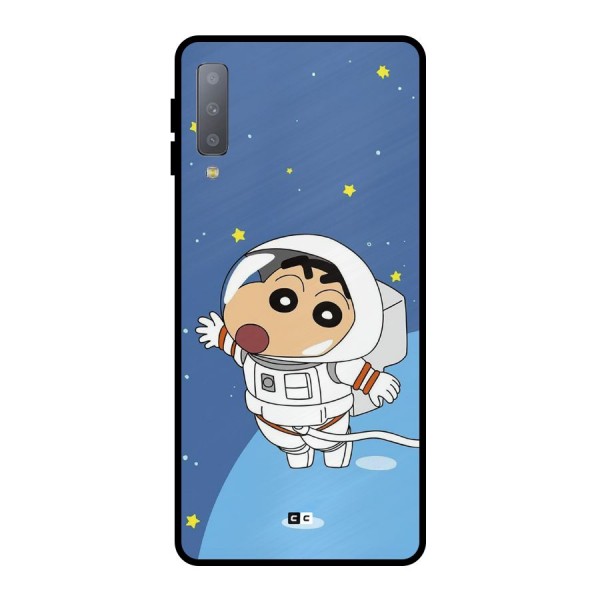 Astronaut Shinchan Metal Back Case for Galaxy A7 (2018)