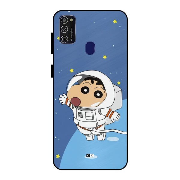 Astronaut Shinchan Metal Back Case for Galaxy M21