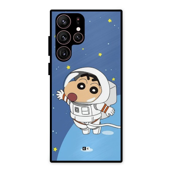 Astronaut Shinchan Metal Back Case for Galaxy S22 Ultra 5G