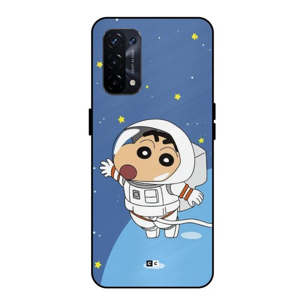 Astronaut Shinchan Metal Back Case for Oppo A74 5G