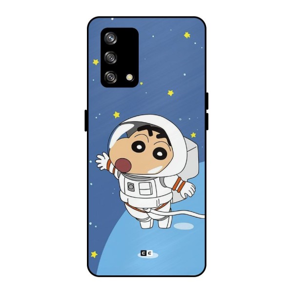 Astronaut Shinchan Metal Back Case for Oppo F19