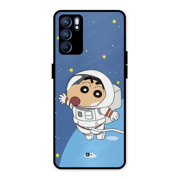 Astronaut Shinchan Metal Back Case for Oppo Reno6 5G