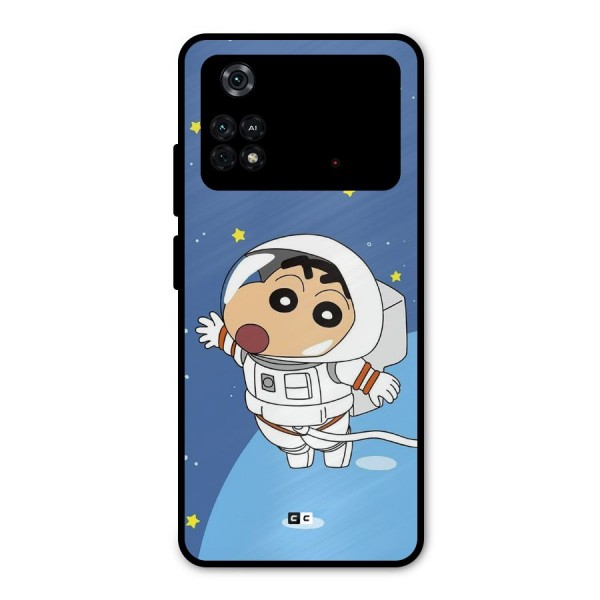 Astronaut Shinchan Metal Back Case for Poco M4 Pro 4G