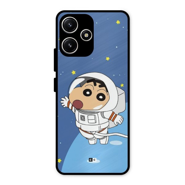 Astronaut Shinchan Metal Back Case for Poco M6 Pro