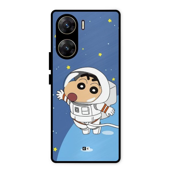 Astronaut Shinchan Metal Back Case for Vivo V29e