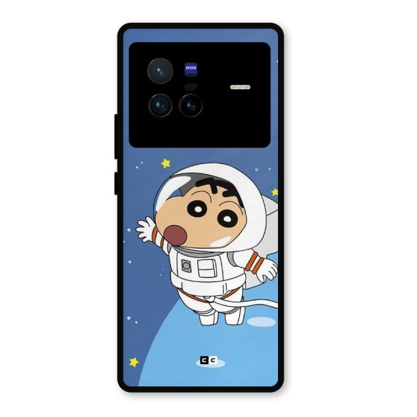 Astronaut Shinchan Metal Back Case for Vivo X80