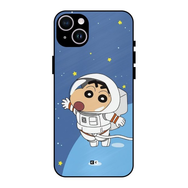 Astronaut Shinchan Metal Back Case for iPhone 14 Plus