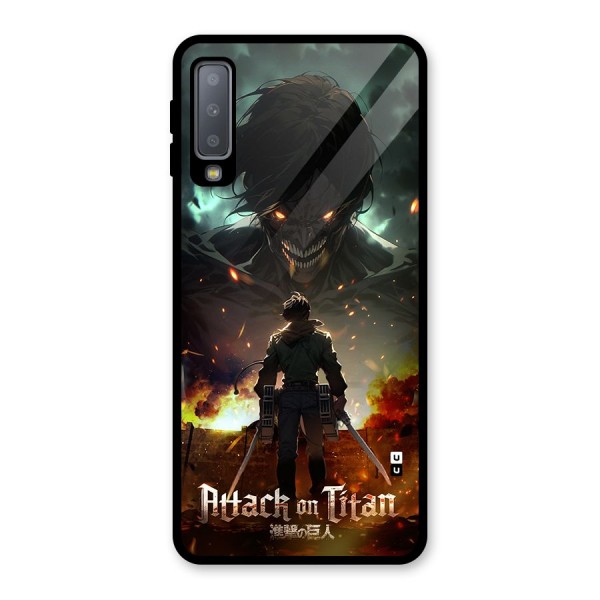 Atack On Titan Glass Back Case for Galaxy A7 (2018)