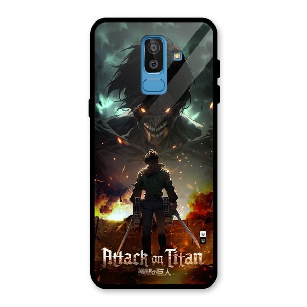 Atack On Titan Glass Back Case for Galaxy J8