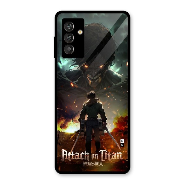 Atack On Titan Glass Back Case for Galaxy M13