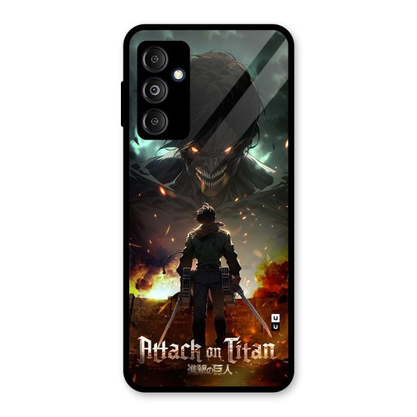 Atack On Titan Glass Back Case for Galaxy M14 5G