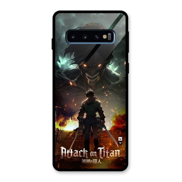 Atack On Titan Glass Back Case for Galaxy S10