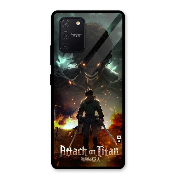 Atack On Titan Glass Back Case for Galaxy S10 Lite