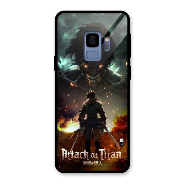 Atack On Titan Glass Back Case for Galaxy S9