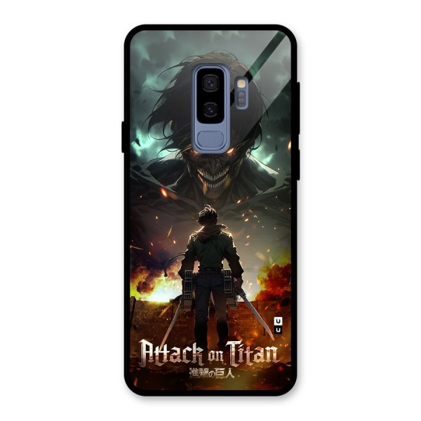 Atack On Titan Glass Back Case for Galaxy S9 Plus