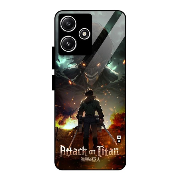 Atack On Titan Glass Back Case for Poco M6 Pro