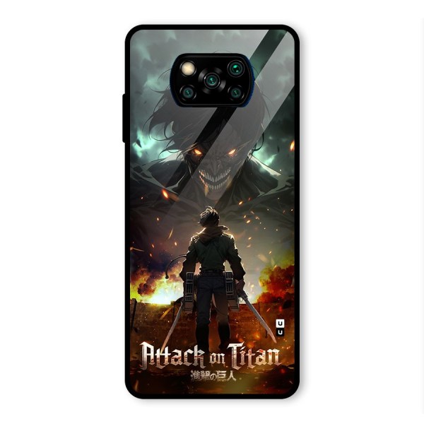 Atack On Titan Glass Back Case for Poco X3 Pro