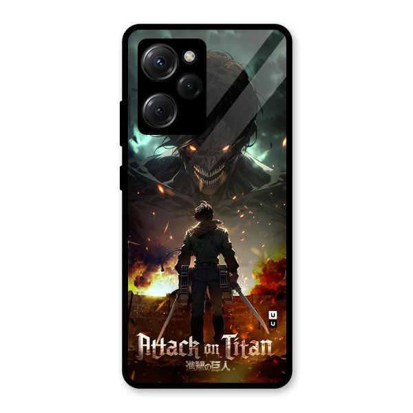 Atack On Titan Glass Back Case for Poco X5 Pro