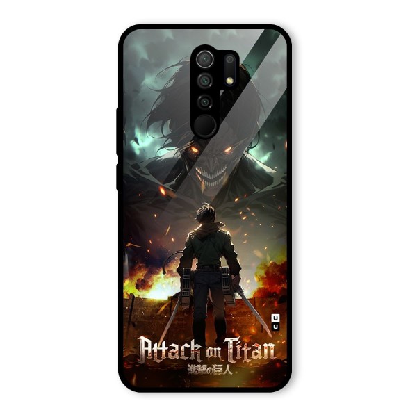 Atack On Titan Glass Back Case for Redmi 9 Prime