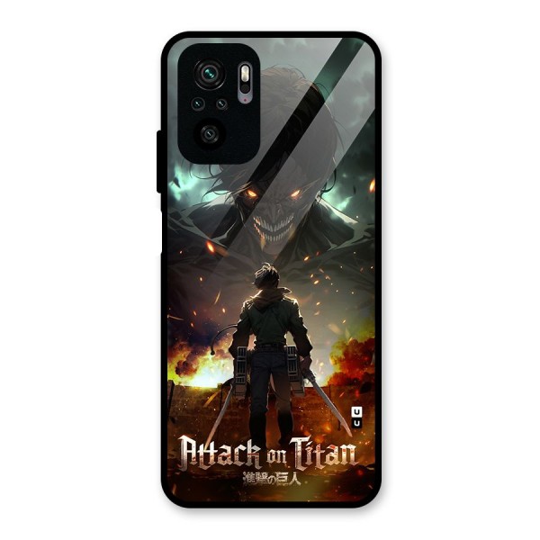 Atack On Titan Glass Back Case for Redmi Note 10S