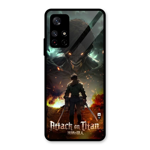 Atack On Titan Glass Back Case for Redmi Note 11T 5G