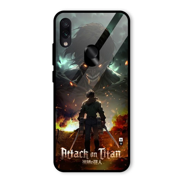 Atack On Titan Glass Back Case for Redmi Note 7