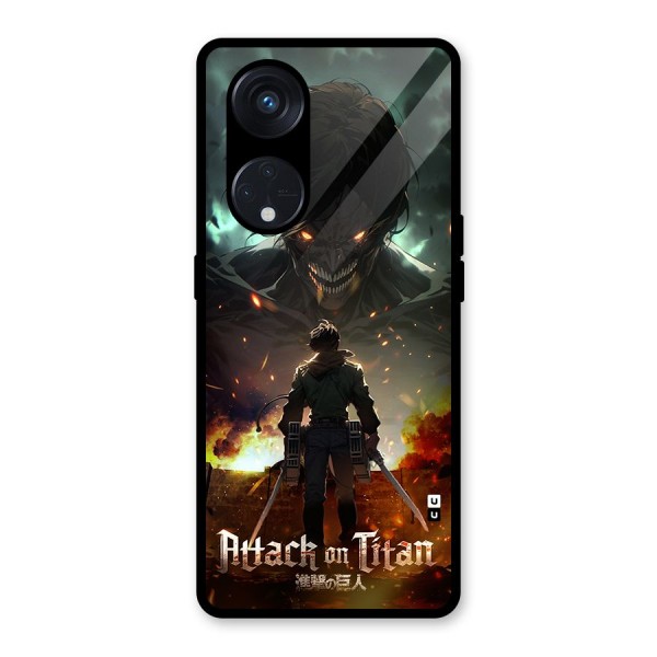 Atack On Titan Glass Back Case for Reno8 T 5G