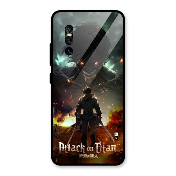 Atack On Titan Glass Back Case for Vivo V15 Pro