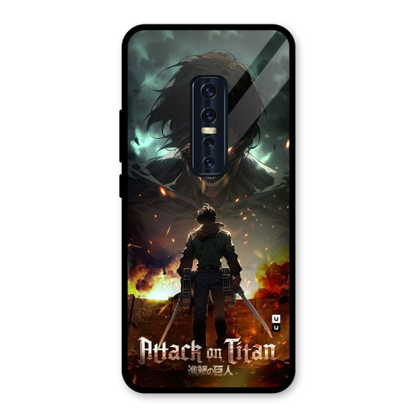 Atack On Titan Glass Back Case for Vivo V17 Pro