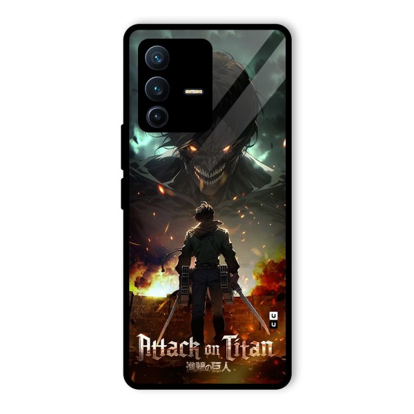 Atack On Titan Glass Back Case for Vivo V23 Pro